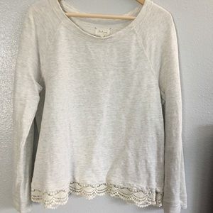 Lou & Grey Tops - Lou and Grey Sweatshirt with Lace Lou & Grey Tops - Lou and Grey Sweatshirt with Lace